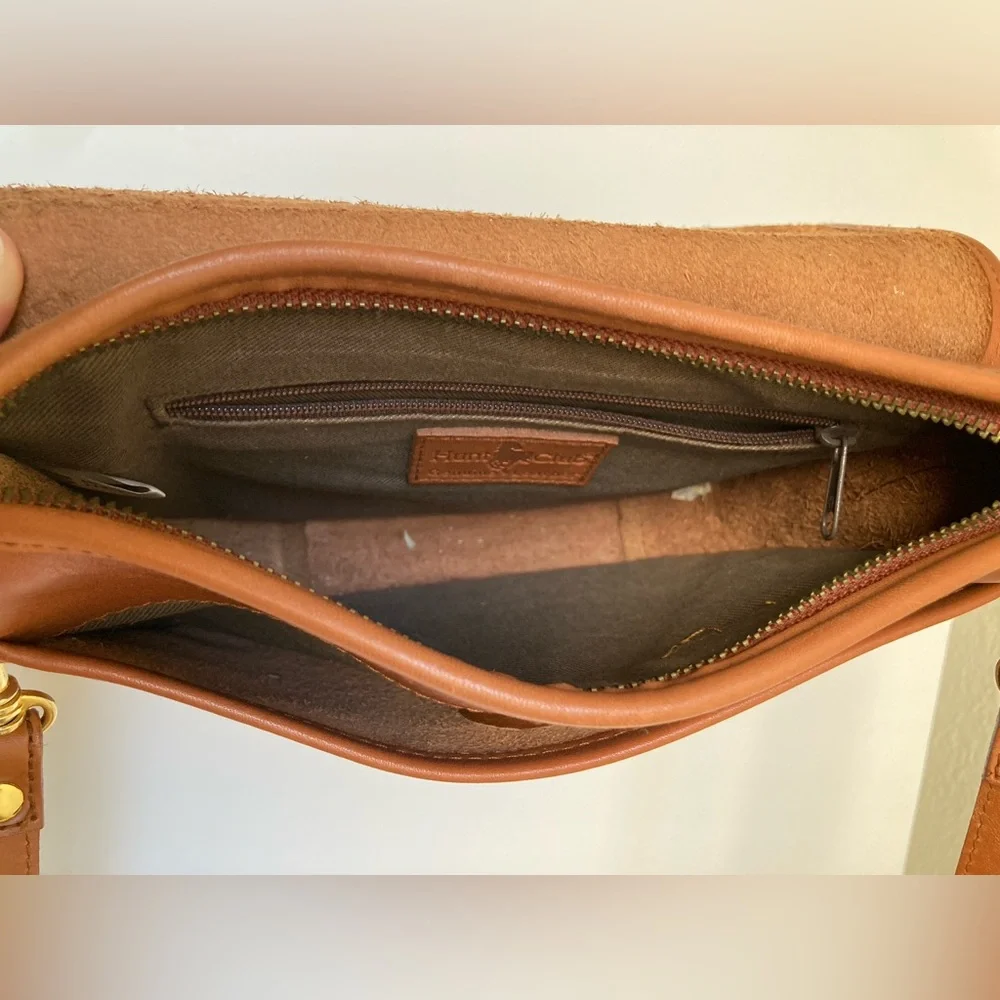 Classic Caramel Leather Crossbody Bag by Hunt Club - Picture 9 of 13
